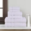 Superior Brea Collection | 100% Cotton 6-pc. Quick Dry Solid Bath Towel Set In White