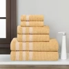 Superior Brea Collection | 100% Cotton 6-pc. Quick Dry Solid Bath Towel Set In Yellow