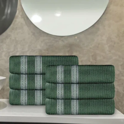 Superior Brea Collection | 100% Cotton 6-pc. Solid Hand Towel In Green