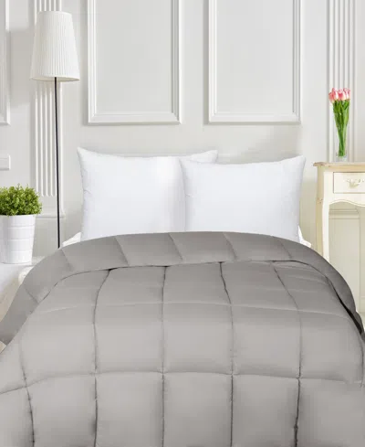 Superior Breathable All Season Down Alternative Comforter, California King In Silver Tone