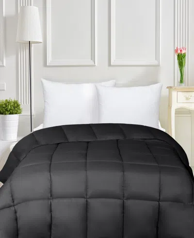 Superior Breathable All Season Down Alternative Comforter, Twin In Black