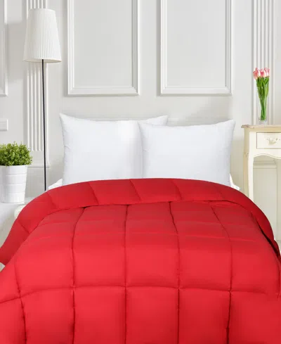 Superior Breathable All Season Down Alternative Comforter, Twin In Red