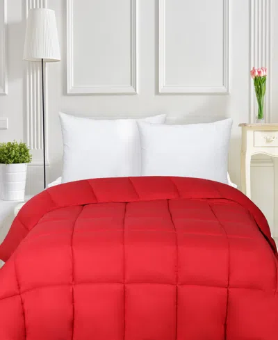 Superior Breathable All Season Down Alternative Comforter, Full In Red