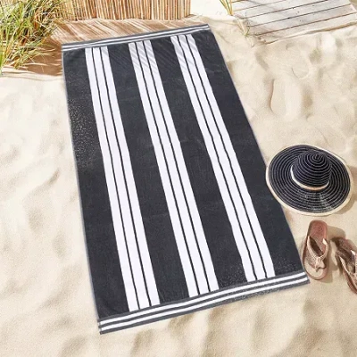 Superior Cabana Collection | 100% Cotton Quick Dry Beach Towel In Black