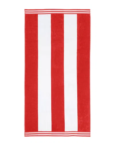 Superior Cabana Stripe Oversized Beach Cotton Towel In Red