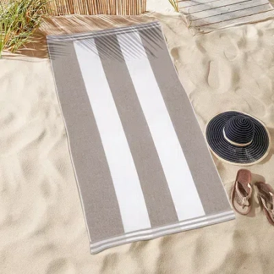 Superior Cabana Stripe Oversized Beach Towel Quick Dry Beach Towel In Brown