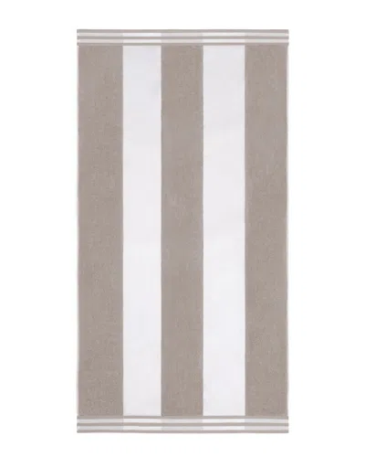 Superior Cabana Stripe Oversized Cotton Beach Towel In Brown