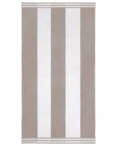 Superior Cabana Stripe Oversized Cotton Beach Towel In Gray