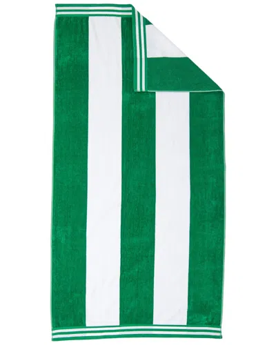 Superior Cabana Stripe Oversized Cotton Beach Towel In Green