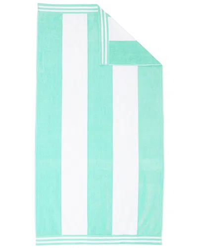 Superior Cabana Stripe Oversized Cotton Beach Towel In Green