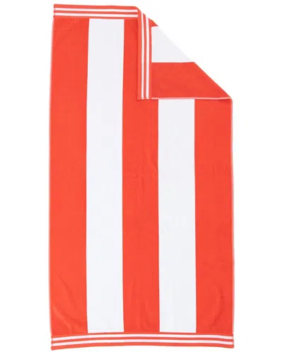 Superior Cabana Stripe Oversized Cotton Beach Towel In Red