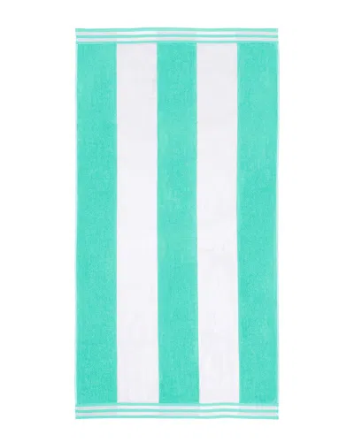 Superior Cabana Stripe Oversized Cotton Beach Towel In Blue