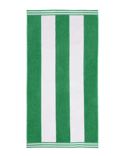 Superior Cabana Stripe Oversized Cotton Beach Towel In Green