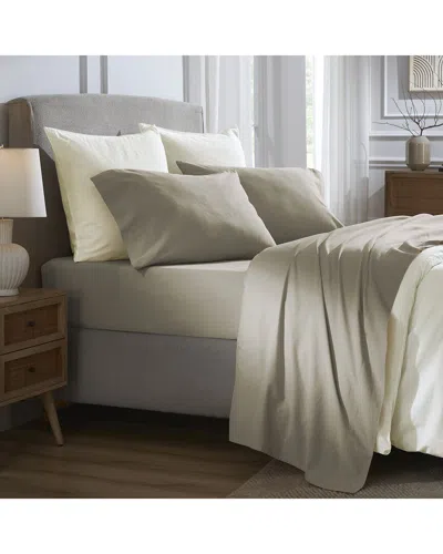 Superior Carmen 100% Cotton Linen Texture Vintage Wash Solid Deep Pocket Percale Sheet Set