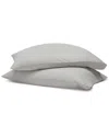Superior Carmen 100% Cotton Linen Texture Vintage Wash Solid Percale Pillowcase Set In Gray