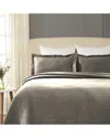 Superior Celtic Circle Cotton Jacquard Matelasse Scalloped Bedspread Set In Charcoal