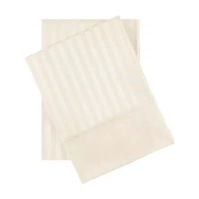 Superior Certified Egyptian Cotton Sateen Pillowcase Set In Ivory