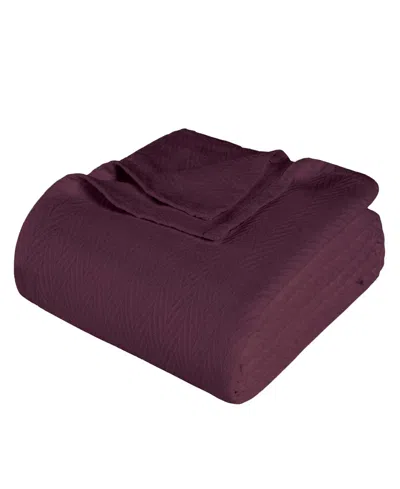 Superior Chevron All-season Cotton Blanket, King In Plum