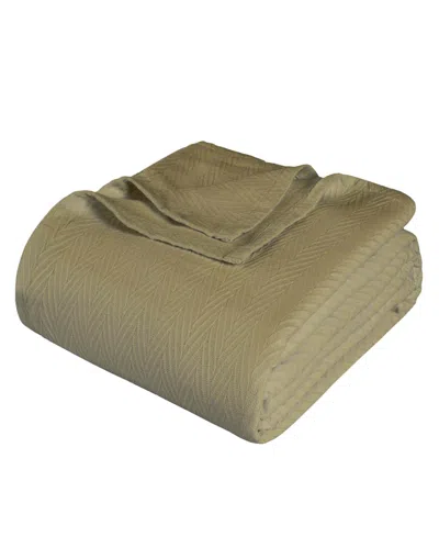 Superior Chevron All-season Cotton Blanket, King In Sage