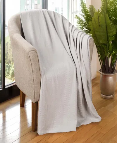 Superior Chevron All Season Cotton Blanket, King In Silver