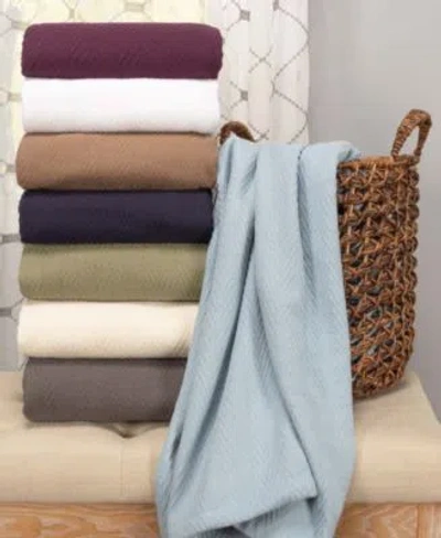Superior Chevron All Season Cotton Blanket In Light Blue
