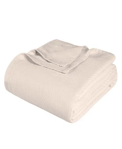 Superior Chevron All-season Cotton Blanket, Twin In Ivory