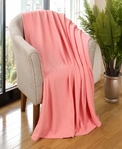 Superior Chevron All-season Cotton Throw, 50" X 60" In Coral