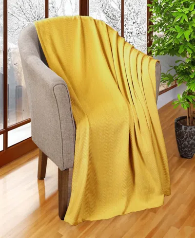 Superior Chevron All-season Cotton Throw, 50" X 60" In Gold