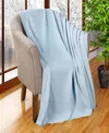Superior Chevron All-season Cotton Throw, 50" X 60" In Light Blue