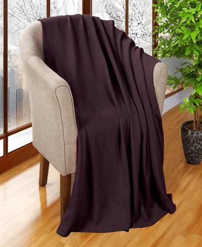 Superior Chevron All-season Cotton Throw, 50" X 60" In Plum