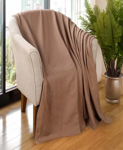 Superior Chevron All-season Cotton Throw, 50" X 60" In Taupe