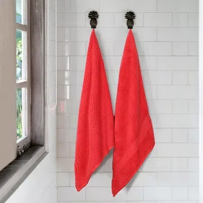 Superior Chevron Collection | 100% Cotton 2-pc. Bath Sheet In Red