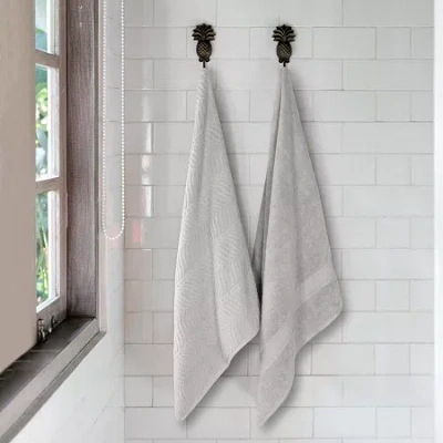 Superior Chevron Collection | 100% Cotton 2-pc. Bath Sheet In Silver