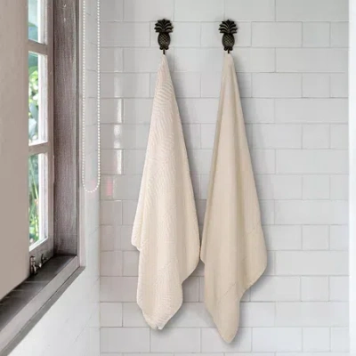 Superior Chevron Collection | 100% Cotton 2-pc. Bath Sheet In White