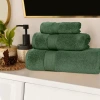 Superior Chevron Collection | 100% Cotton 3-pc. Quick Dry Bath Towel Set In Green