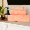 Superior Chevron Collection | 100% Cotton 3-pc. Quick Dry Bath Towel Set In Pink