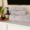 Superior Chevron Collection | 100% Cotton 3-pc. Quick Dry Bath Towel Set In Silver