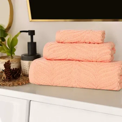 Superior Chevron Collection | 100% Cotton 3-pc. Quick Dry Chevron Bath Towel Set In Pink