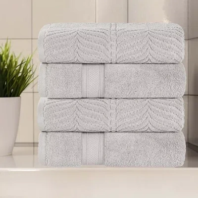 Superior Chevron Collection | 100% Cotton 4-pc. Quick Dry Chevron Bath Towel In Silver