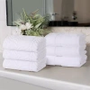 Superior Chevron Collection | 100% Cotton 6-pc. Solid Hand Towel In White