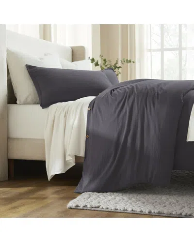 Superior Chloe 100% Cotton Linen Texture Vintage Wash Solid Percale Duvet  Cover Set