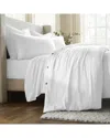 Superior Chloe 100% Cotton Linen Texture Vintage Wash Solid Percale Duvet  Cover Set In White