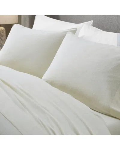 Superior Chloe 100% Cotton Linen Texture Vintage Wash Solid Percale Pillowcase  Set