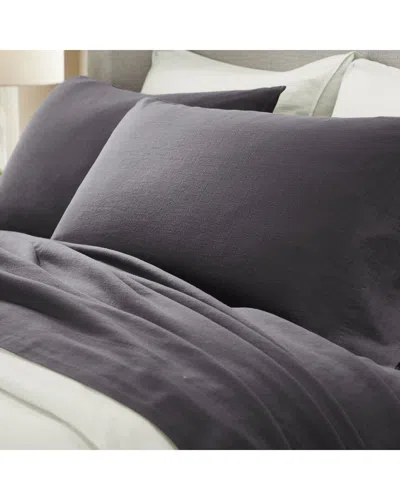 Superior Chloe 100% Cotton Linen Texture Vintage Wash Solid Percale Pillowcase  Set