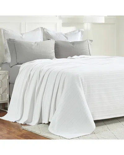 SUPERIOR SUPERIOR CLARA COTTON TEXTURED STRIPED LIGHTWEIGHT WOVEN BLANKET