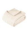 Superior Clara Cotton Textured Striped Lightweight Woven Blanket, Twin In Ivory