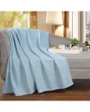 Superior Clara Cotton Textured Striped Lightweight Woven Throw Blanket