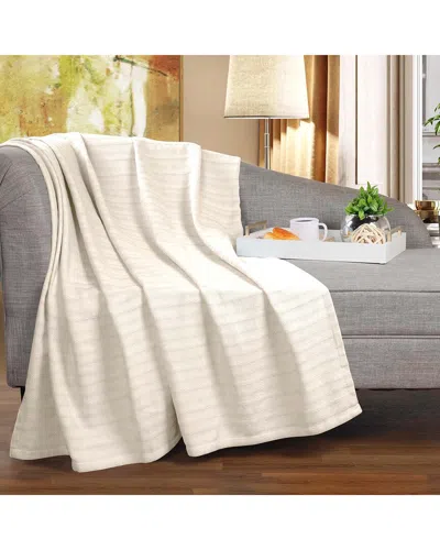 SUPERIOR SUPERIOR CLARA COTTON TEXTURED STRIPED LIGHTWEIGHT WOVEN THROW BLANKET