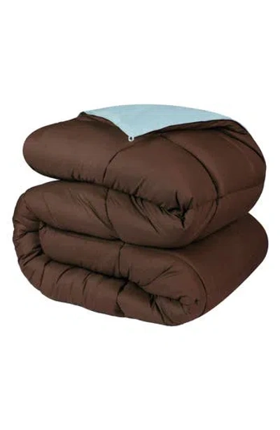 Superior Classic All-season Reversible Down Alternative Comforter In Brown