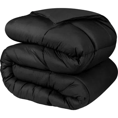 Superior Classic All-season Reversible Down Alternative Comforter In Black